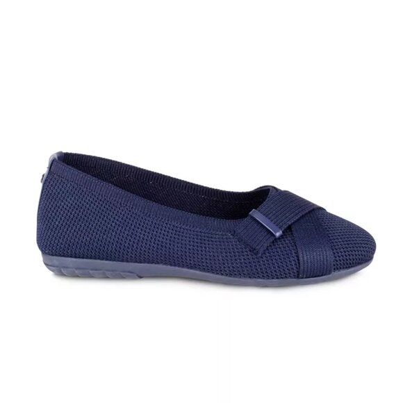 NWT Gloria Vanderbilt Women Debbie Knit Double Strap Flat Navy Size 6 $60 3SH104 - Picture 2 of 4